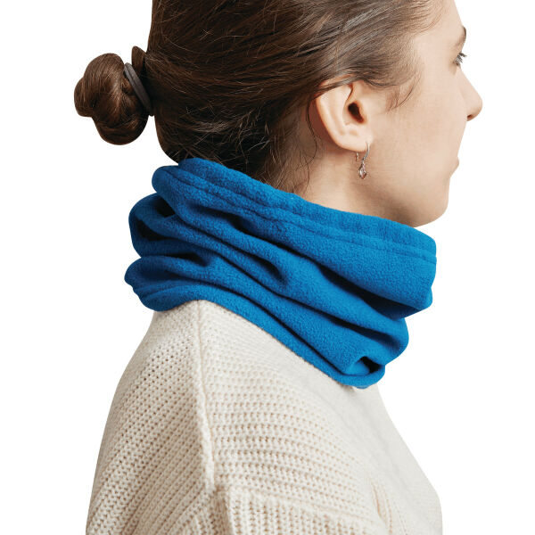 VARIOUS - Muts/ sjaalcombinatie van fleece petrol VARIOUS - Muts/ sjaalcombinatie van fleece petrol