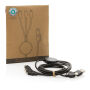 RCS recycled TPE en gerecycled plastic 6-in-1 kabel, zwart
