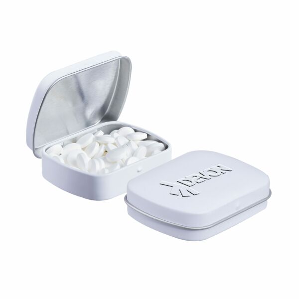 Mini scharnierblikje embossing met opdruk