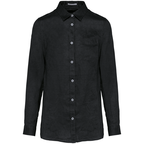 Linnen damesblouse Black XXL Linnen damesblouse Black XXL