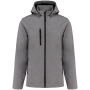 3-laags uniseks softshelljas met afneembare capuchon en mouwen Marl Grey 5XL