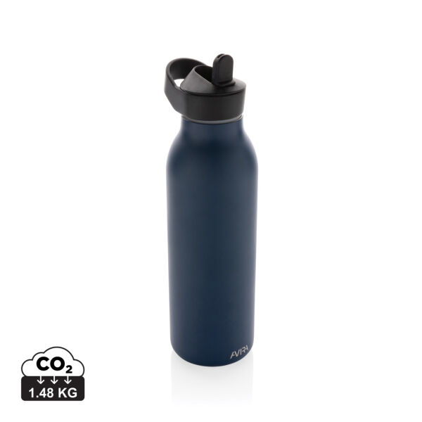 Avira Ara RCS recycled staal fliptop water fles 500ML, donkerblauw
