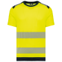 Gerecycled veiligheids-T-shirt ronde hals korte mouwen unisex Hi Viz Yellow / Navy S