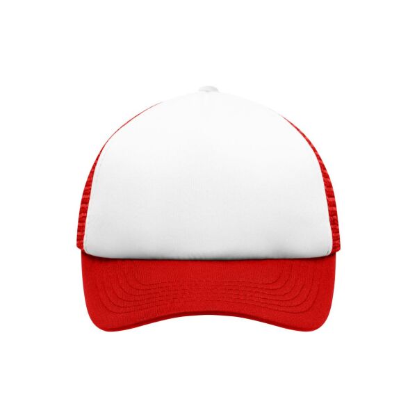 5 Panel Polyester Mesh Cap for Kids white/red one size 5 Panel Polyester Mesh Cap for Kids white/red one size
