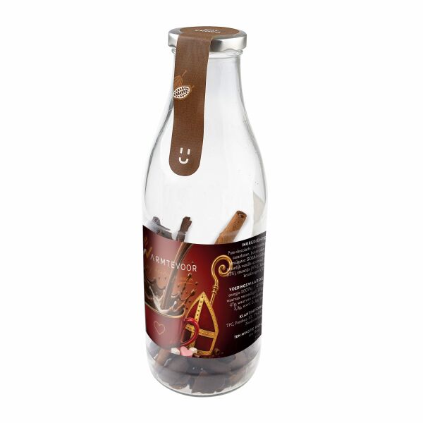 Warme chocolademelk in fles Warme chocolademelk in fles