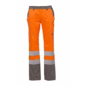 fluorescent orange/steel grey