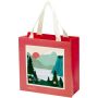 Smartfold papieren tas van 210 g/m² met lintgrepen en een glanzende laminaatlaag - 24 x 10 x 24 cm - Wit