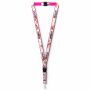 Afneembare polyester keycord met gesublimeerde satijnen overlay