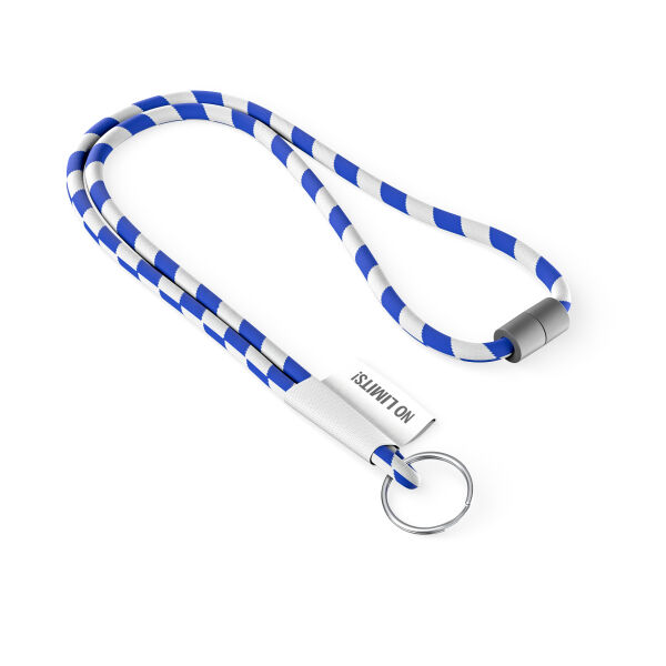 Polyester 2-kleurige koord-lanyard met full color label Polyester 2-kleurige koord-lanyard met full color label