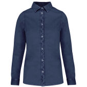 Ecologisch verwassen damesoverhemd Washed Navy XS