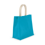 Shopper van jutecanvas - groot model Turquoise One Size