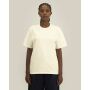 Reeser - Heavy gerecycled katoen blend T-overhemd met een modern look - Cream (S)