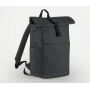 PREMIUM RECYCLED ROLL TOP BACKPACK, GRAPHITE GREY, One size, BAG BASE