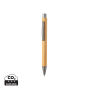 Slim design bamboe pen, bruin, zilver