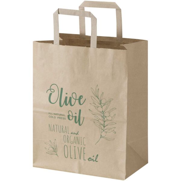Kraft papieren tas 80 g/m² met platte handvatten – 25 x 15 x 32 cm - Kraftbruin Kraft papieren tas 80 g/m² met platte handvatten – 25 x 15 x 32 cm - Kraftbruin