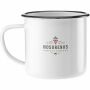 Retro Emaille Mok 350 ml - wit/zwart
