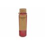 Matglazen gerecycled fles met kurken dop 500ml - Frosted Rood