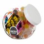 Glazen pot 2 liter, gevuld met snoep Wit Lolly mix