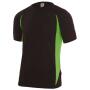 TWO-TONE TECHNICAL T-SHIRT, BLACK/LIME, XXL, VELILLA