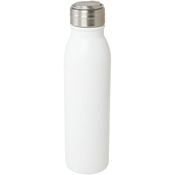 Harper 700 ml RCS certified stainless steel water bottle with metal loop - White