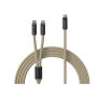 VINGA Baltimore siliconen multi-oplaadkabel (C+2C), greige