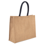 Jute Strandtas Natural / Navy One Size
