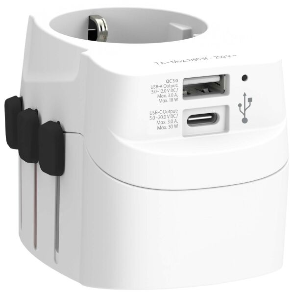 SKROSS® PRO Light USB AC30PD wereldadapter - Wit SKROSS® PRO Light USB AC30PD wereldadapter - Wit