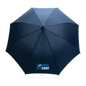 23" Impact AWARE™ RPET 190T auto open bamboe paraplu, donkerblauw