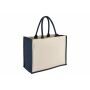 Jute-Katoen Tote OEKO-TEX® 42.5 x 19 x 32cm 320g/m² - Donkerblauw