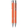 Aluminium balpen Marseille rubberised Oranje - Blauwe inkt
