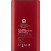 Juice type-C draadloze powerbank van 4000 mAh van gerecycled aluminium - Rood