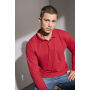 PRO Wear poloshirt met lange mouw | drukknoop - Rood, XS