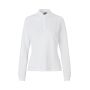 Poloshirt met lange mouw | stretch | dames - Wit, 6XL