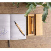 Bamboe moderne pennenset in doosje, bruin