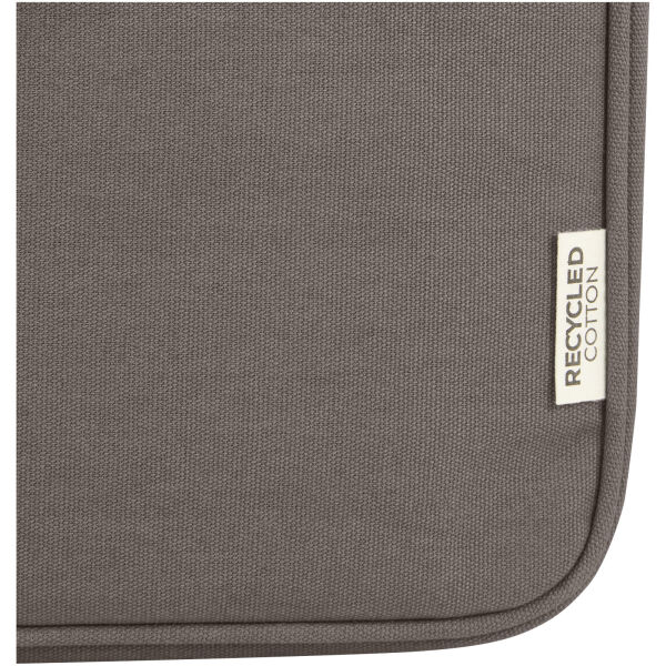 Joey 14 inch GRS gerecyclede canvas laptophoes, 2 l - Grijs Joey 14 inch GRS gerecyclede canvas laptophoes, 2 l - Grijs