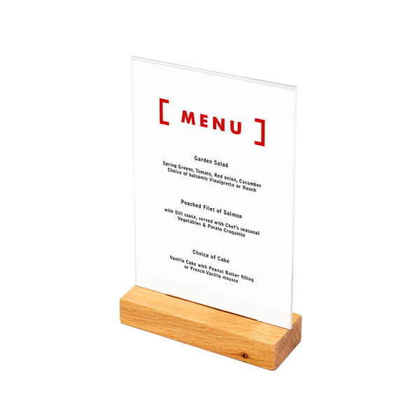 Wooden T Stand Menu Holder