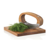 AdHoc RoccaVerde hakmes met snijplank, bruin