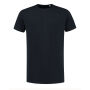 L&S T-shirt crewneck fine cotton elastane Dark Navy-extra longer length-S
