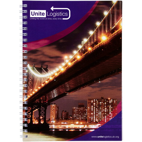 Desk-Mate® A4 spiraal notitieboek met bedrukte achterste omslag - Wit - 50 pages