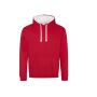 VARSITY HOODIE, FIRE RED/ARCTIC WHITE, L, JUST HOODS