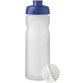 Baseline® Plus 650 ml sportfles met shaker bal - Blauw/Mat helder