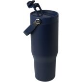 Bronx 900 ml RCS gecertificeerde, vacuüm geïsoleerde beker van gerecycled roestvrij staal en koper met deksel met dubbele functie - Navy