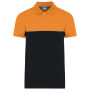 Ecologische uniseks polo met korte mouwen in twee kleuren Black / Orange XXL
