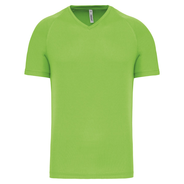 Heren-sport-t-shirt V-hals Lime XS