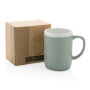 Keramische mok met witte rand 300 ml., groen, wit