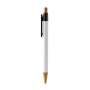 COPLA Balpen metaal met brede bamboe clip - wit