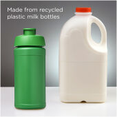 Baseline 500 ml gerecyclede drinkfles met klapdeksel - Groen/Groen