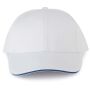 Contrasterende sandwichpet 6 panelen Oeko-Tex White/Royal Blue one size