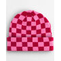 Checkerboard Beanie - Classic Red/True Pink - One Size