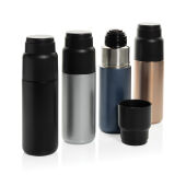 Thermocup RCS recycled geisoleerde fles met beker 500ml, donkerblauw Thermocup RCS recycled geisoleerde fles met beker 500ml, donkerblauw